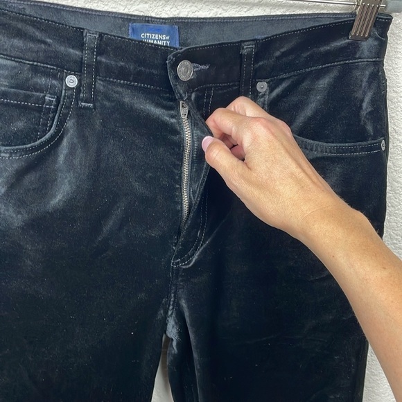 New Citizens of Humanity Velvet Isola Jeans Pants Black Ankle Kick Flare Sz 27 - Picture 4 of 16
